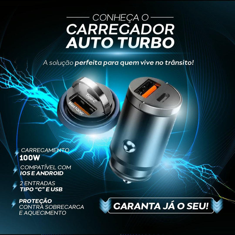 Carregador Turbo 100W para aparelhos USB e Tipo C - Minha loja